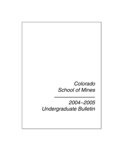 Colorado School of Mines 2004–2005 Undergraduate Bulletin
