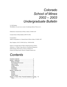 Colorado School of Mines 2002 – 2003 Undergraduate Bulletin