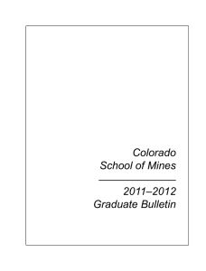 Colorado School of Mines 2011–2012 Graduate Bulletin