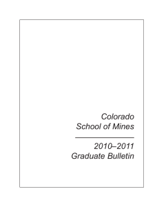 Colorado School of Mines 2010–2011 Graduate Bulletin