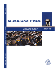 Colorado School of Mines 2007-08 Graduate Bulletin 2