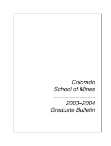 Colorado School of Mines 2003–2004 Graduate Bulletin