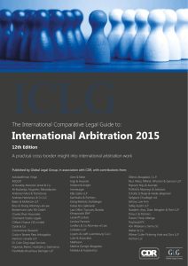 ICLG International Arbitration 2015 The International Comparative Legal Guide to: