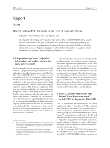 Report Spain Recent Autocontrol Decisions in the Field of Food Advertising