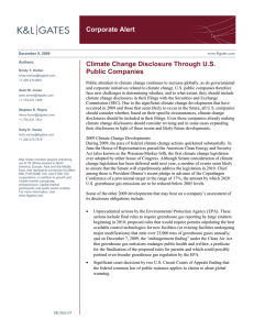 Corporate Alert Climate Change Disclosure Through U.S. Public Companies