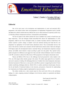 Editorial Volume 7, Number 2, November 2015 pp 1
