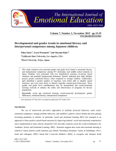 Developmental and gender trends in emotional literacy and