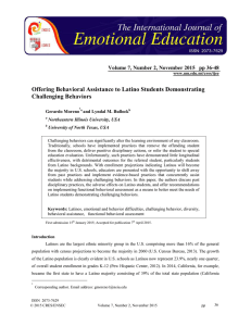 Offering Behavioral Assistance to Latino Students Demonstrating Challenging Behaviors