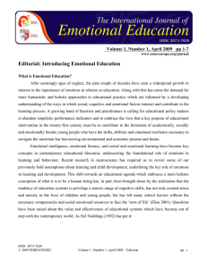 Editorial: Introducing Emotional Education