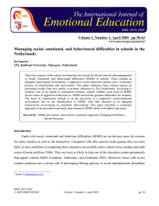 Managing social, emotional, and behavioural difficulties in schools in the Netherlands