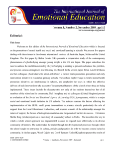 Editorial: Volume 1, Number 2, November 2009   pp 1-2
