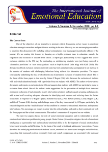 Editorial Volume 2, Number 2, November 2010   pp 1-2