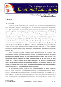 Editorial Volume 3, Number 1, April 2011   pp 1-3