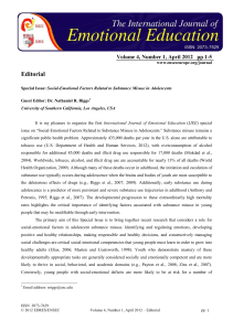 Editorial Volume 4, Number 1, April 2012   pp 1-5