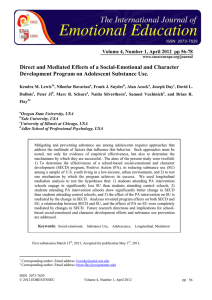 Direct and Mediated Effects of a Social-Emotional and Character