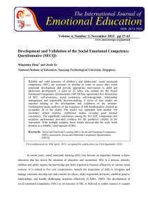 Development and Validation of the Social Emotional Competence Questionnaire (SECQ)