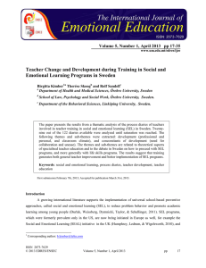 Teacher Change and Development during Training in Social and