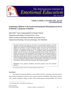 Sensitizing Children to the Social and Emotional Mechanisms involved