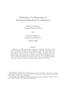 Estibration: An Illustration of Structural Estimation As Calibration