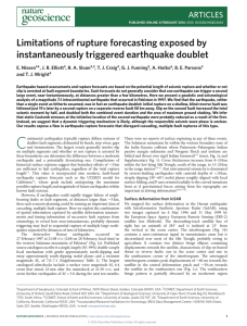 Limitations of rupture forecasting exposed by instantaneously triggered earthquake doublet ARTICLES *