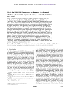 –2011 Canterbury earthquakes, New Zealand Slip in the 2010 J. R. Elliott,