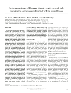 Preliminary estimate of Holocene slip rate on active normal faults