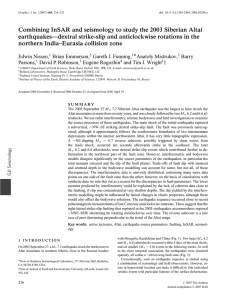 Combining InSAR and seismology to study the 2003 Siberian Altai