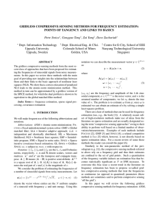 GRIDLESS COMPRESSIVE-SENSING METHODS FOR FREQUENCY ESTIMATION: Petre Stoica