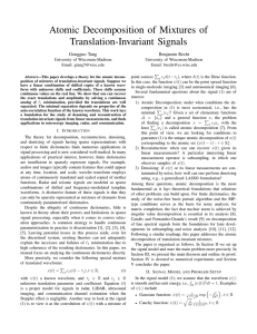 Atomic Decomposition of Mixtures of Translation-Invariant Signals Gongguo Tang Benjamin Recht