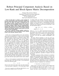 Robust Principal Component Analysis Based on Low-Rank and Block-Sparse Matrix Decomposition