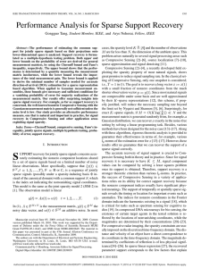 Performance Analysis for Sparse Support Recovery , Student Member, IEEE