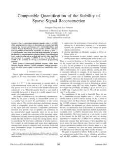 Computable Quantiﬁcation of the Stability of Sparse Signal Reconstruction