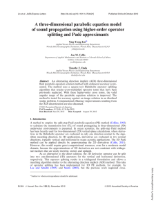A three-dimensional parabolic equation model of sound propagation using higher-order operator