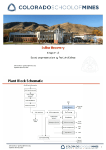 Plant Block Schematic Sulfur Recovery Chapter 16
