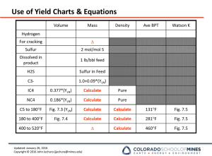 Use of Yield Charts &amp; Equations