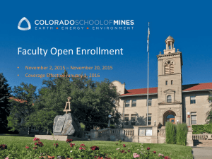 Faculty Open Enrollment • November 2, 2015 – November 20, 2015