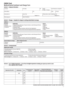 CHEIBA Trust Medical/Dental Enrollment and Change Form Section 1:  Employee information