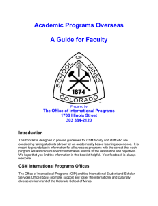 Academic Programs Overseas A Guide for Faculty The Office of International Programs