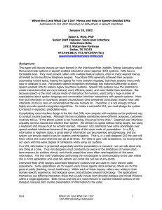 Submission to CHI 2002 Workshop on Robustness in Speech Interfaces