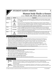 Human body fluids tissues b &amp;