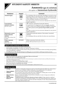 T Ammonia STUDENT SAFETY SHEETS 30