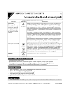 Animals (dead) and animal parts b  72