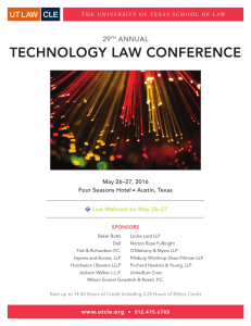 TECHNOLOGY LAW CONFERENCE 29 ANNUAL May 26–27, 2016