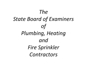 The State Board of Examiners of Plumbing, Heating 