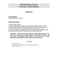 Mecklenburg County Common Code Defects Electrical Code Defects