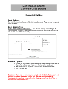 Mecklenburg County  Common Code Defects Residential Building