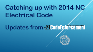 Catching up with 2014 NC Electrical Code Updates from