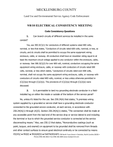 MECKLENBURG COUNTY 9/8/10 ELECTRICAL CONSISTENCY MEETING