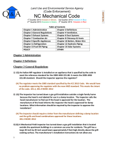 NC Mechanical Code (Code Enforcement) Land Use and Environmental Service Agency