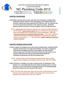 NC Plumbing Code 2012  Land Use and Environmental Service Agency (Code Enforcement)